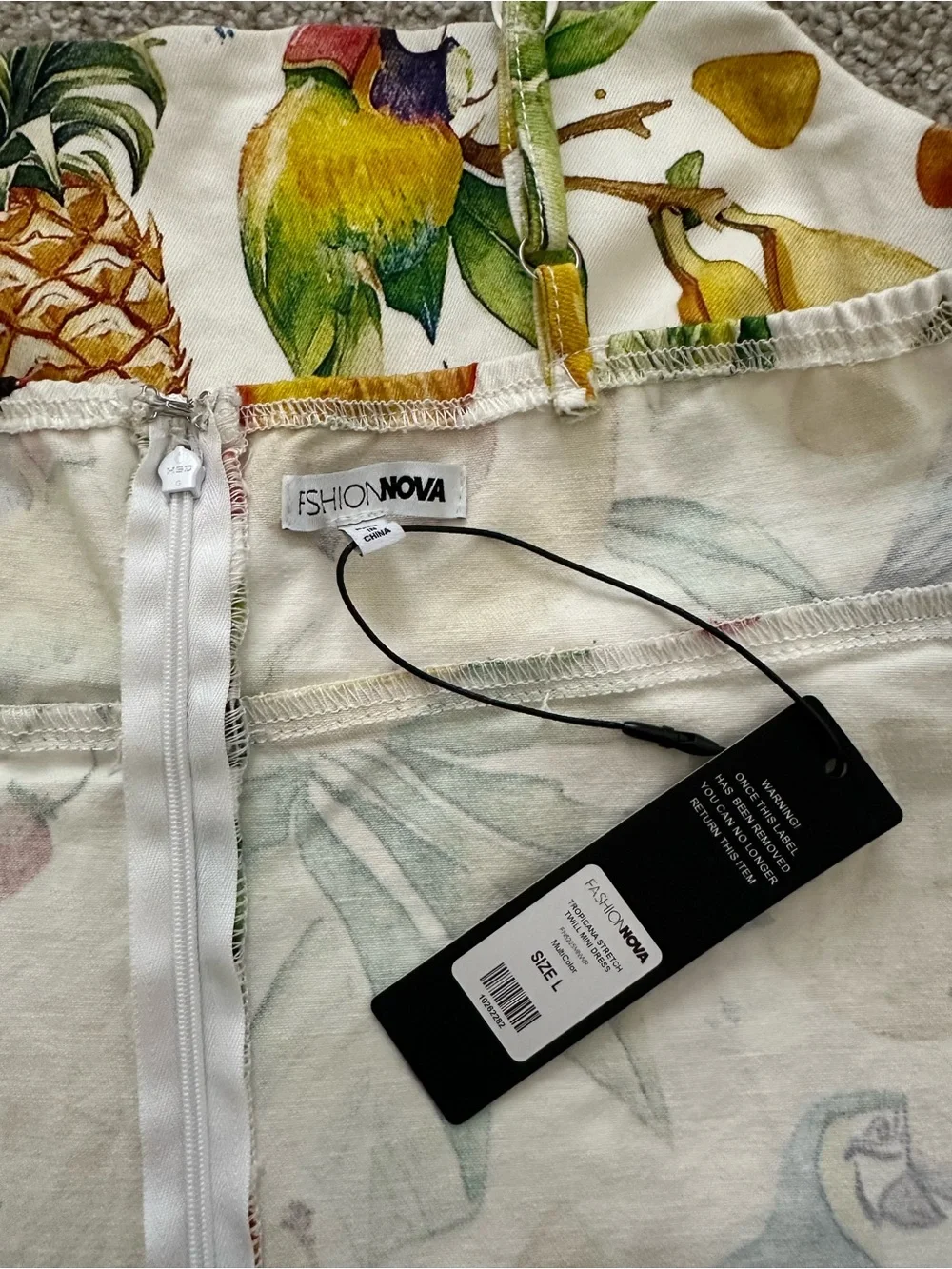 Fashion Nova Tropicana Stretch Twill Mini Dress – Size L – New With Tags (NWT) - Picture 9 of 9
